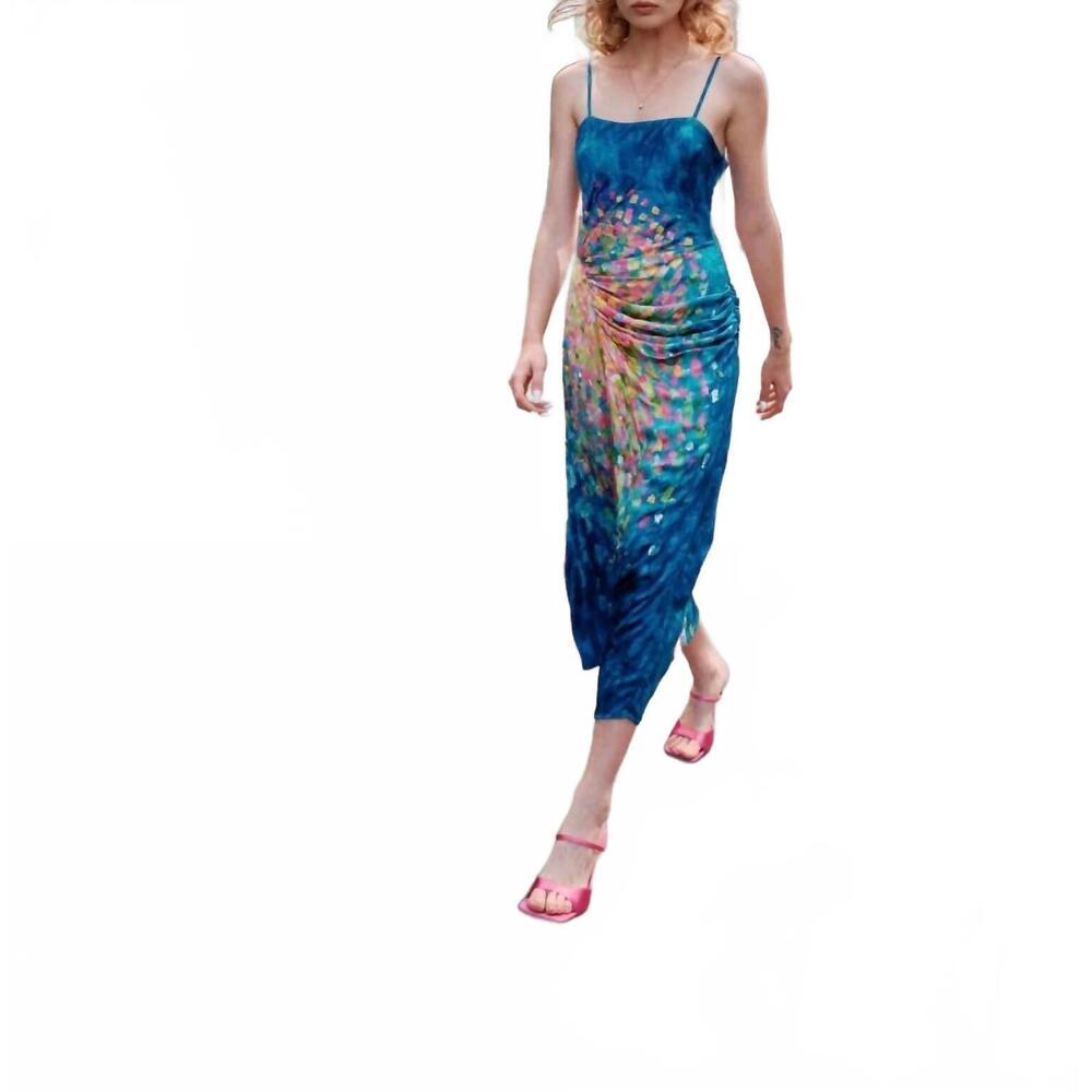 NEW LA FUORI paillet print casa dress in blooming sky